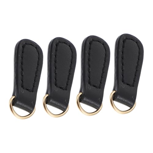 Anneome 4 Stück Teiliges Zipper Pulls aus PU Kunstleder Handgenähte Reißverschluss Ersatzlaschen für Jacken Rucksäcke Gepäck Stilvolle Anhänger Reparatur Zubehör Schwarz von Anneome