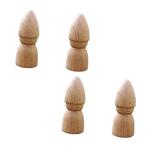 Anneome 4 Stück Unbemalte Holzpuppen aus Naturholz DIY Bastelset für Kreative Holzfiguren zum Bemalen Sichere Holzdekoration für Zuhause und Puppenhaus Langlebige Bastelaccessoires von Anneome