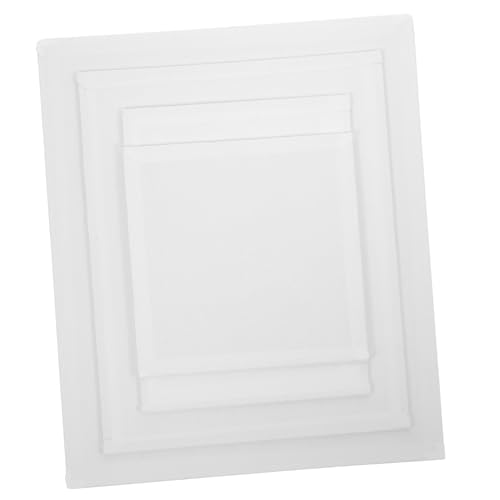 Anneome 4 Stück Zeichenbrett groß Malbrett leere Kunst leere zum malen leere Leinwandtafeln kunststoff platte kunststoffbrett borden Ölfarbentafel Bretter zum Malen Baumwolle Weiß von Anneome