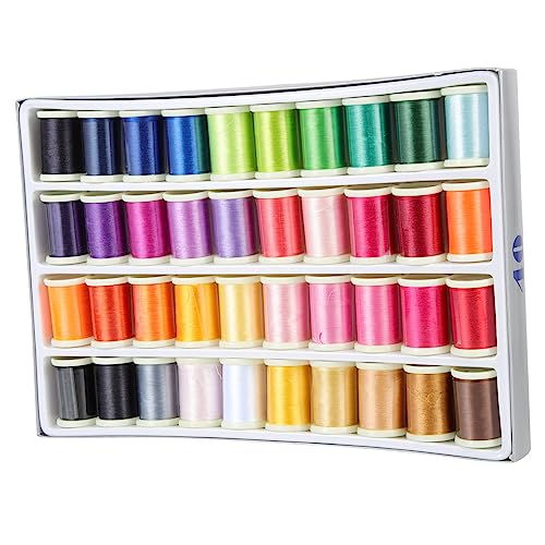 Anneome 40 Rollen Stickgarn weißer Nähfaden Stich Schüttgut bunt variieren embroidery kit embroidery set dekoringe DIY-Zubehör sewing accessories handwerkliches Nähgarn DIY-Nähgarn Rayon von Anneome