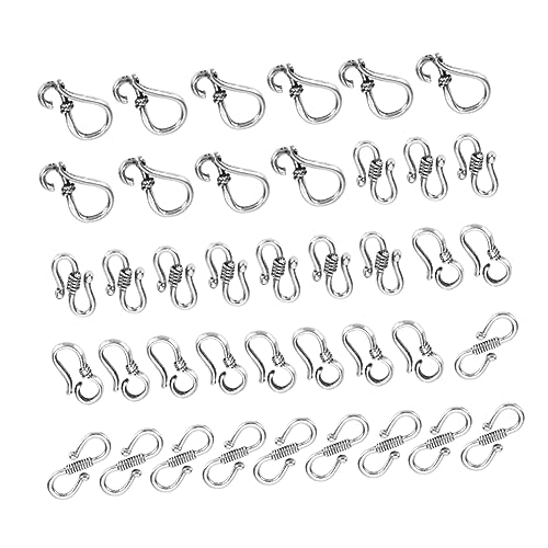 Anneome 40 Stück Armband -Anschlussschnalle Schlüssel silberner Knebelverschluss hand schmuck armbandverschluss Schmuckverschlüsse für Armbänder s Haken für die Schmuckherstellung Silver von Anneome