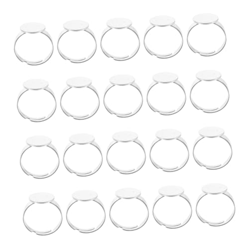 Anneome 40 Stück Edelstahl Ringe Basis Einstellbar Flach Rund Cabochon Lünette Tablett DIY Schmuckherstellung Unisex Finger Ringe Komponenten Anneome 40 Stück Edelstahl Ringe Basis Einstellbar Flach Rund Cabochon Lünette Tablett DIY Schmuckherstellung Unisex Finger Ringe Komponenten von Anneome