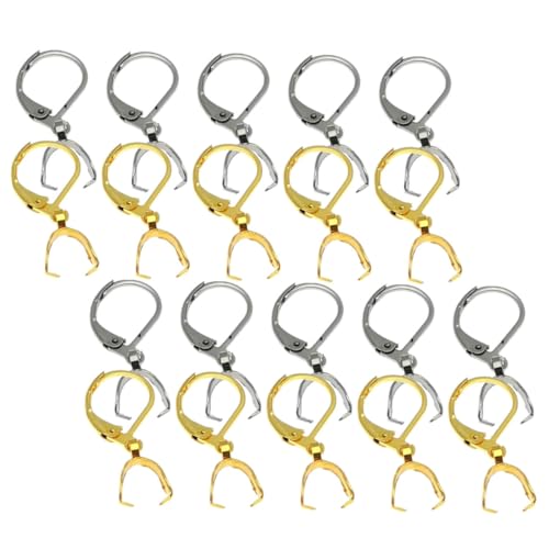 Anneome 40 Stück Ohrhaken aus Edelstahl mit Anhänger karabiner Langlebige DIY Schmuckzubehör für Ohrringe Leicht zu Montieren Stahlfarbene Goldfarbene Verschlüsse für Handgemachten von Anneome