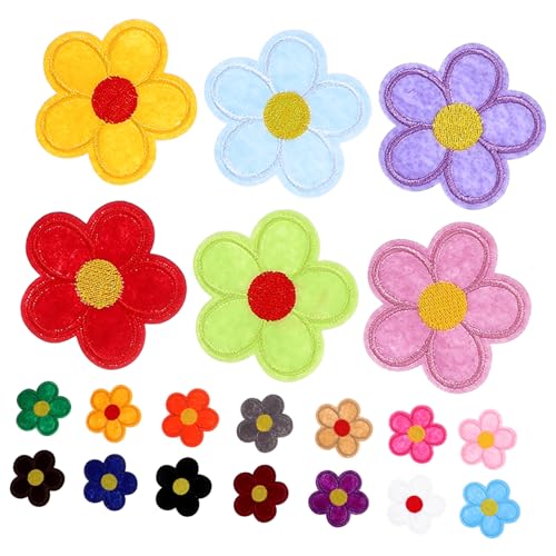 Anneome 40 Stück Patch Verzierungen Nähen Applikation Nähen Gehäkelte Blumenapplikation Stichflecken Stickerei Hutflecken Flicken Für Jacken Stoffblumen Flicken Für Kleidung Polyester von Anneome