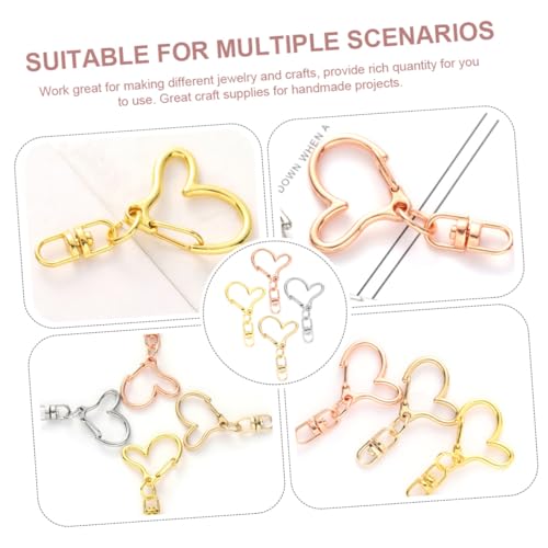 Anneome 40 Stück Teiliges Herz Schlüsselanhänger mit Karabinerhaken DIY Herzförmige Verschlüsse in Gold Silber Gold und Roségold Praktische Schlüsselring Teile für Schmuck und von Anneome