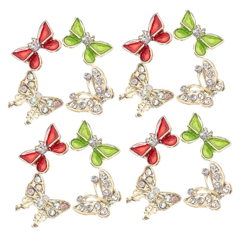 Anneome 40 Stück Teiliges Nagelkunst mit Schillernden Schmetterlings Charms Langlebige Metall und Strasssteine Kreative Maniküre Dekoration für Frauen für DIY Nail Art und Besondere von Anneome