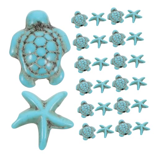 Anneome 40 Stück Teiliges Türkisfarbene Schildkröten und Seesternperlen Charm für Schmuckherstellung DIY Armbänder und für Kreative Projekte und Persönliche von Anneome