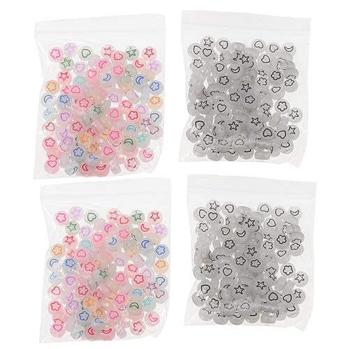 Anneome 400 Stück Diy Leuchtperlen Bastelbedarf für Schmuckherstellung Acrylperlen und Farben Armbänder und Schlüsselanhänger von Anneome