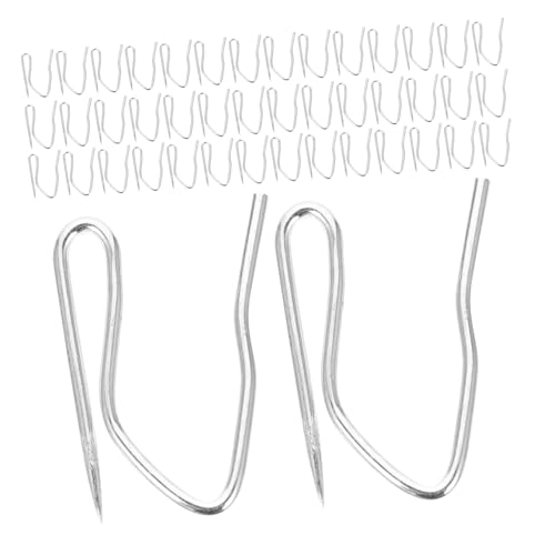 Anneome 400 Stück Gardinenhaken Vorhangspurhaken Vorhanghaken Gardinen Drapery Hook Accessoires Hakenclips Vorhangringe aus Metall Haken einzelne Vorhängehaken Vorhängehänge Eisen Silber von Anneome