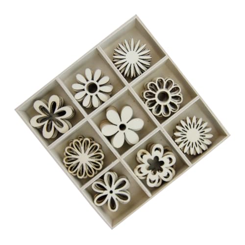 Anneome 45Stücke Hohlblumenförmige Holzscheiben DIY Holzverzierungen für Bastelprojekte Leichtes und Langlebiges Holzmaterial für Dekoration Scrapbooking und Kunsthandwerk von Anneome