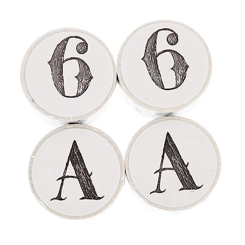 Anneome 4Rollen Retro Washi Tape DIY Dekorative Klebebänder mit Alphabetischen und Numerischen Aufklebern für Scrapbooking Journaling und Bastelprojekte von Anneome