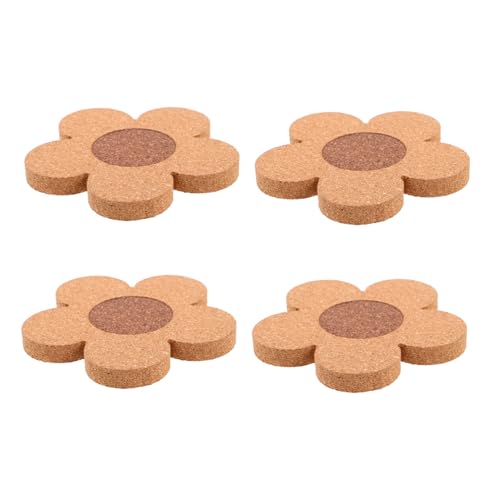 Anneome 4pcs Blume Cork Untersetzer Dekorative Untersetzer Für Wohnkulturgetränke Pads Wärmedämmpolster Für Küchen Esstisch Couchtisch von Anneome