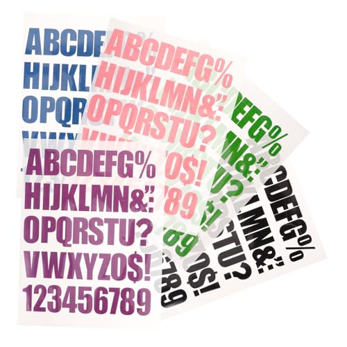 Anneome 5 Blätter Bunte alphanumerische Aufkleber benutzerdefinierte Patches Chenille-Buchstaben alphabet sticker buchstabenaufkleber gestickte Aufnäher Buchstabenpatches kleben Tinte von Anneome