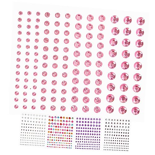 Anneome 5 Blätter Teiliges Selbstklebende Gesichts Deko Strasssteine Transparent DIY Schmuckaufkleber für Party Make Up Scrapbooking Handy und Kleidungsdekoration von Anneome