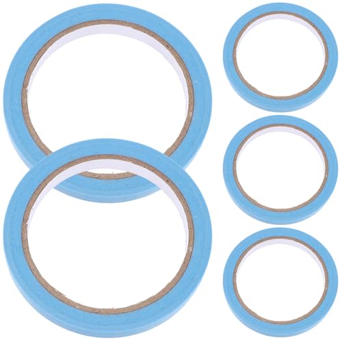 Anneome 5 Rollen Abdeckband bunt dünn Hochleistungs-Kreppband doppelseitiges Scrapbook-Klebeband Bänder Malerband selbstgemachtes abklebeband DIY Klebeband farbiges Band Papier Blue von Anneome