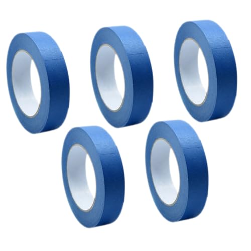 Anneome 5 Rollen Abdeckband mit geringer Klebkraft Oberbeleuchter Auto-Klebeband weißes Malerband Spender Aufkleber für Autoteile packwürfel packschnur Modellabdeckband Auto -Lackband Blue von Anneome