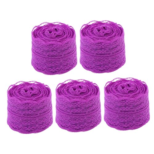 Anneome 5 Rollen Breites Spitzenband Bunte Diy Dekorationsbänder für Geschenkverpackungen Bastelprojekte und Blumenarrangements Strapazierfähigem Seidenmaterial von Anneome