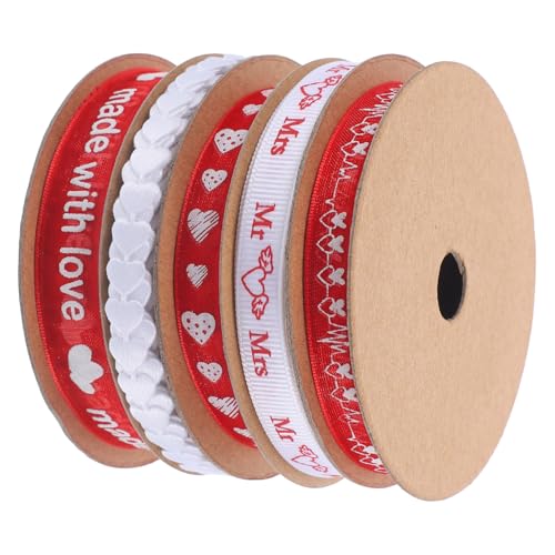 Anneome 5 Rollen Valentinstag Geschenkband mit Herzmotiv pro Vielseitiges Dekoband für Geschenkverpackung Blumensträuße und Hochzeitsdeko Anneome 5 Rollen Valentinstag Geschenkband mit Herzmotiv pro Vielseitiges Dekoband für Geschenkverpackung Blumensträuße und Hochzeitsdeko von Anneome