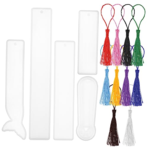 Anneome 5 Stück Lesezeichen bookmarks silikonformen Buchzeichen basteln schlüsselanhänger kette silikonform gießform bescherung Quasten Dekoration Herstellung Formen für Harzguss Kieselgel von Anneome
