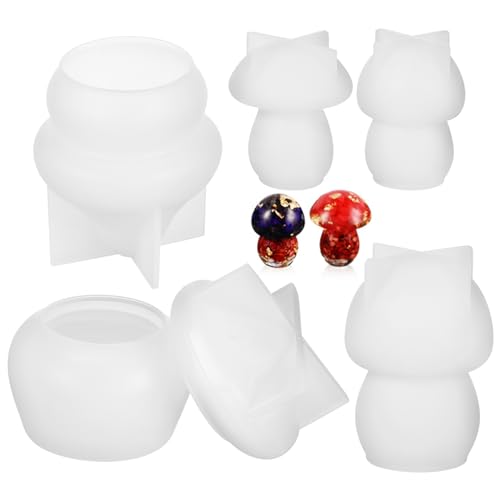 Anneome 5 Stück Mushroom Silikonform Teiliges Pilzförmige Gießform für Diy Epoxidharz Praktische Aufbewahrung und Kreative Dekoration für Zuhause von Anneome