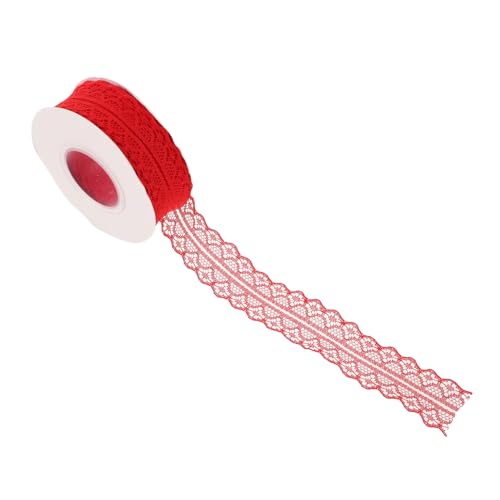 Anneome 5 Stück Teiliges Rote Vintage Spitzenbänder Breit Geblümte Bestickte Spitze für Hochzeitsdeko Geschenkverpackung Blumenbänder DIY Nähprojekte Lang von Anneome