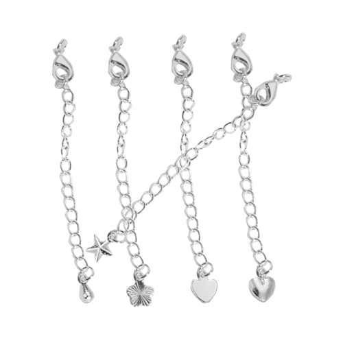 Anneome 5 Stück Teiliges Verlängerungsketten für Armbänder und Karabiner mit Verschiedenen Anhängern Herz Blume Stern für Diy Schmuckherstellung Anneome 5 Stück Teiliges Verlängerungsketten für Armbänder und Karabiner mit Verschiedenen Anhängern Herz Blume Stern für Diy Schmuckherstellung von Anneome