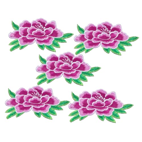 Anneome 5 Stück bügelbilder Flicken nähen Stoffflicken für Kleidung Stoffreparaturflicken Sterne-Stickerei-Patches Hutflecken Stoffflecken Patch aufnähen Aufnäher Polyester Violett von Anneome