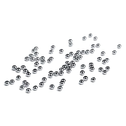 Anneome 50 Stück Edelstahlperlen Silber Groß Herstellung Reize Halsketten Perlen Für Armbänder Schmuck Making Kit Perlen Für Schmuckhersteller Perlen Zum Basteln Runden Loch Klein Silver von Anneome