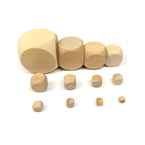 Anneome 50 Stück Hölzerne Leere Würfel sechs groß Wort Weiß einseitig Farbe Puzzle-Bauwürfel Holzwürfel selber Machen Würfel kreativ Spiel Würfel Blockhandwerk Bambus von Anneome