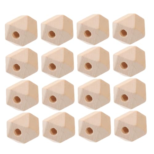 Anneome 50 Stück Holzperlen Unvollendete Geometrische Polygon-perlen aus Robustem Naturholz für DIY Schmuckherstellung Bastelarbeiten und Bauernhaus-dekoration von Anneome