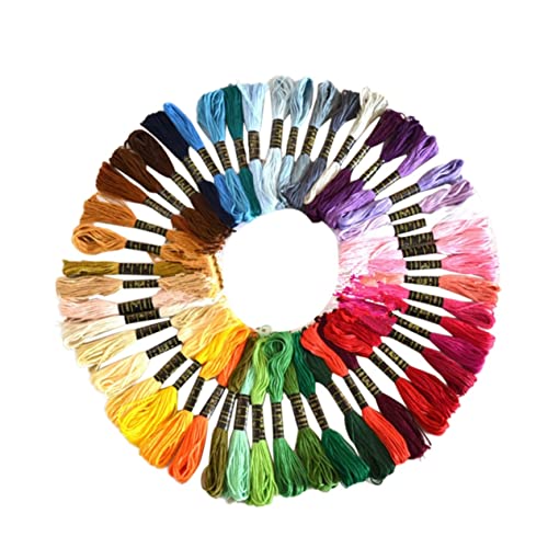 Anneome 50 Stück Kreuzstichlinie Stich-kit Stickerei-kits Kreuzstichpackungen Bausätze Kreuzen Stickerei Seide Stickgarn in Regenbogenfarben Faden Fäden Bausatz Kreuzstich-set von Anneome