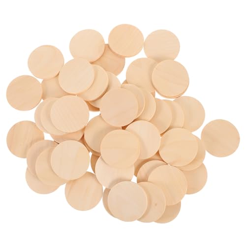 Anneome 50 Stück Massivholzscheiben dekoration weihnachten türdeko weihnachten dekoweihnachten weihnacjtsdeko bastel materialien Leerzeichen Kreise Holzblöcke Holzleerausschnitte hölzern von Anneome