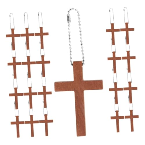 Anneome 50 Stück Minikreuz Holz Dekorationsartikel Holzkreuzanhänger Religiöser Schmuck Zubehör Rustikaler Schmuck Anhänger Holzkreuze für Tafelaufsätze Holzkreuze Masse Brown von Anneome