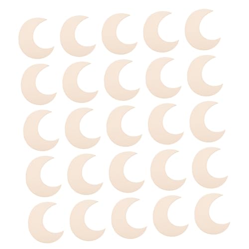 Anneome 50 Stück Moon Shaped Wooden Chips Unvollendete Holzscheiben für DIY Bastelprojekte für Hochzeitsdekoration und Kreative Malerei von Anneome