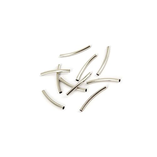 Anneome 50 Stück Silberne Plattierte Röhren Abstandshalterperlen Metallperlen für Diy Schmuckherstellung für Charms und Anhänger von Anneome