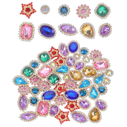 Anneome 50 Stück Strass-Klauen: Elegante Blumen-Kristall-Strasssteine ​​– zum Aufnähen, Edelstein-Blumendekor für Haarteile, DIY-Projekte und Kleidungszubehör von Anneome