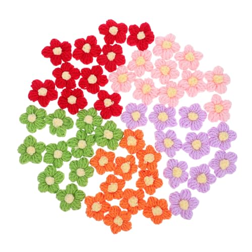 Anneome 50 Stück Teiliges Handgehäkelte Blumenapplikationen mit Gelbem Kern Hellvioletten Rot Orange und Rosa Blüten zum Aufnähen für DIY Kleidung Reparatur Schmuck Haarspangen und Anneome 50 Stück Teiliges Handgehäkelte Blumenapplikationen mit Gelbem Kern Hellvioletten Rot Orange und Rosa Blüten zum Aufnähen für DIY Kleidung Reparatur Schmuck Haarspangen und von Anneome