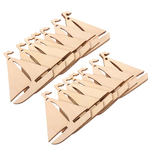 Anneome 50 Stück Teiliges Holz Segelboot Ausschnitte DIY Basteln Unvollendete Holzstücke Glatte Oberfläche Sicher für Kreative Party Heimdekoration von Anneome