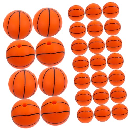 Anneome 50 Stück Teiliges Silikon Sport Perlen für DIY Schmuckherstellung Robuste Spacer Perlen in Basketball Form für Armbänder Halsketten und Kreative Bastelprojekte von Anneome
