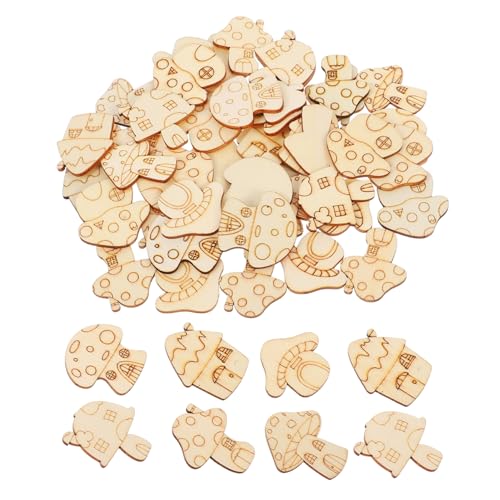 Anneome 50 Stück Unvollendete Holzpilzscheiben Holzpilzscheiben Holzpilz Anhänger Holzpilz Verzierung Holzpilze von Anneome