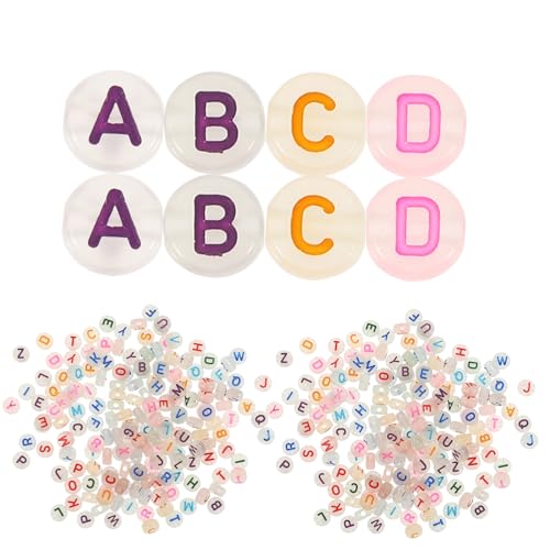 Anneome 500 Stück Leuchtende Acrylperlen Bunt DIY Schmuckherstellung Armband Halskette Bastelperlen Robust Glatt Angenehm zum Tragen für Kreative Perlenarbeiten von Anneome