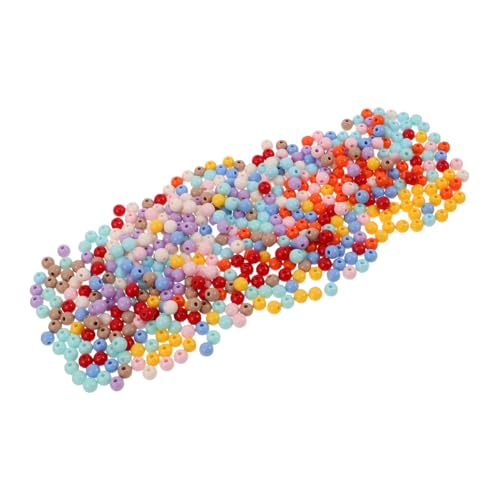 Anneome 500 Stück Runde Acrylperlen Bunte Pastellfarben DIY Schmuckherstellung Spacer Beads mit Großem für Armbänder Halsketten Handyketten Bastelbedarf von Anneome