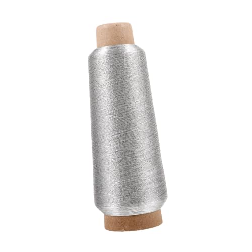 Anneome 5000 metallisches Maschinenstickgarn golden Goldgarn Goldfaden Goldschnur Metallic sewing thread Gold sewing thread overlock nähmaschine Goldspule Nähgarn 150d Nähgarn Silver von Anneome