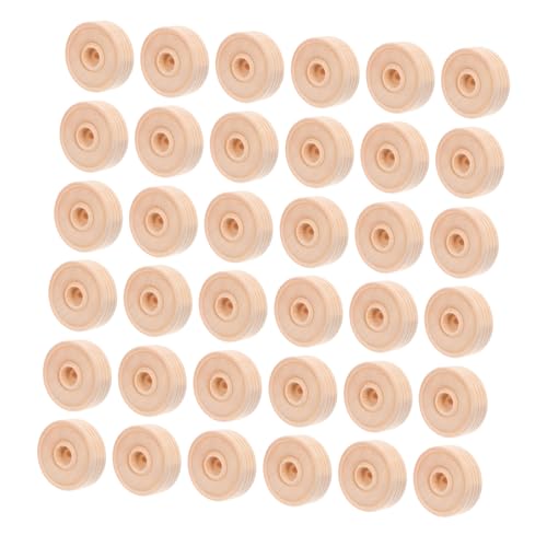 Anneome 50Stücke Spielzeugräder Handgefertigtes Bastelzubehör für DIY Modellbau Zubehör Hochwertigem Holz für Kreative Projekte und Spielzeuggestaltung von Anneome