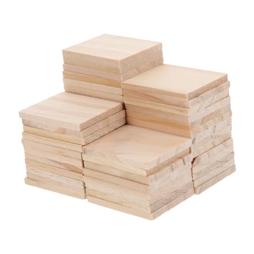 Anneome 50pcs Unvollendete Holzkanal -rechtecke Hausdekoration Vielseitige DIY -projekte Holzstücke Unvollendete Holzwürfel Holzbausteine von Anneome