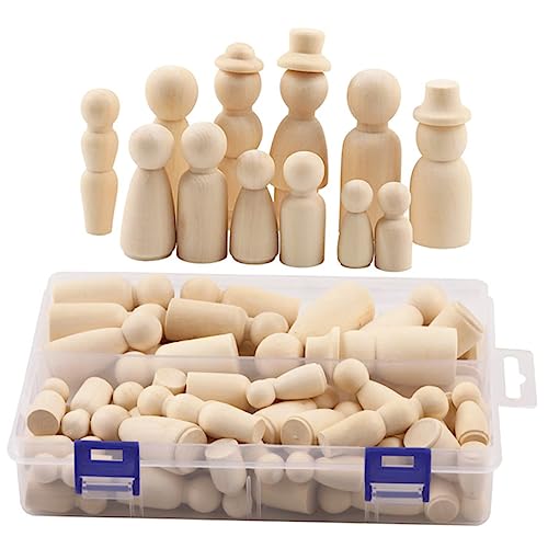 Anneome 55 Stück Holz Puppen Diy Malset für Unbemalte Holzfiguren für Bastelprojekte und Robust und Langlebig Anneome 55 Stück Holz Puppen Diy Malset für Unbemalte Holzfiguren für Bastelprojekte und Robust und Langlebig von Anneome