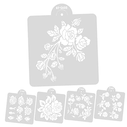 Anneome 5Blätter Wiederverwendbare Rosen Schablonen Für Handwerk Teiliges Robustem Für Holzmalerei Und Wandgestaltung Und Leicht Zu Reinigen Vielseitig Anneome 5Blätter Wiederverwendbare Rosen Schablonen Für Handwerk Teiliges Robustem Für Holzmalerei Und Wandgestaltung Und Leicht Zu Reinigen Vielseitig von Anneome