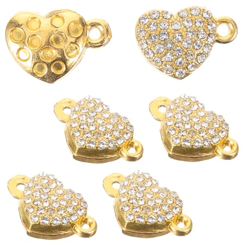 Anneome 5Stücke Magnetverschluss Schmuck Herzförmige Armbandverschlüsse DIY Magnetverschlüsse für und Armbänder Praktisch und Elegant Goldfarben von Anneome