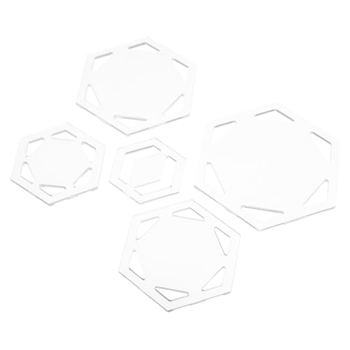 Anneome 5Stücke Teiliges Hexagon Patchwork Lineal Transparente Acrylvorlagen für Quilten und DIY Projekte Langlebig und Leicht zu Reinigen für Einzigartige Quiltdesigns von Anneome