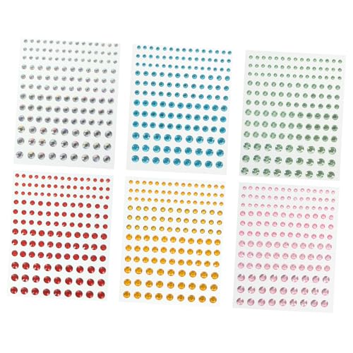 Anneome 6 Blätter Selbstklebende Glitzersteine für Gesicht und DIY Bunte Strasssteine Bling Aufkleber Dekorative Schmucksteine für Handwerk Handyhüllen und Partydeko von Anneome